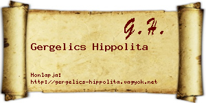 Gergelics Hippolita névjegykártya